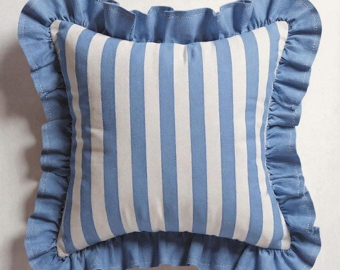 Bohemian Striped Ruffle Pillow - Ruffle Pillow - Frill Pillow Cover - Frill Edges - Hello Mello Store