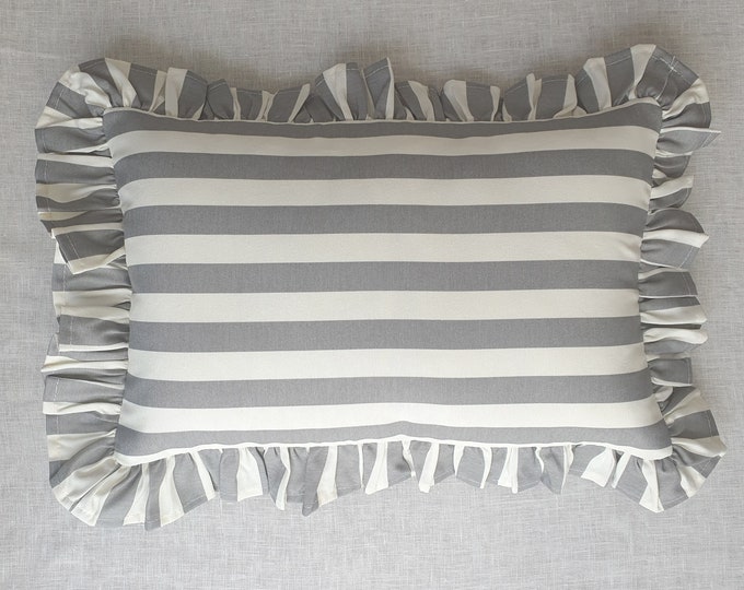 Bohemian Frill Striped Pillow Cover - Different Color Options With Frill Edges - Hello Mello Store