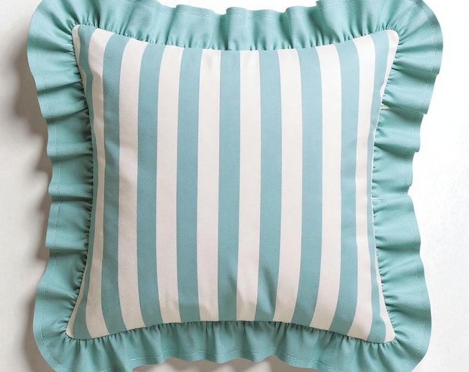 Bohemian Striped Ruffle Pillow - Ruffle Pillow - Frill Pillow Cover - Frill Edges - Hello Mello Store