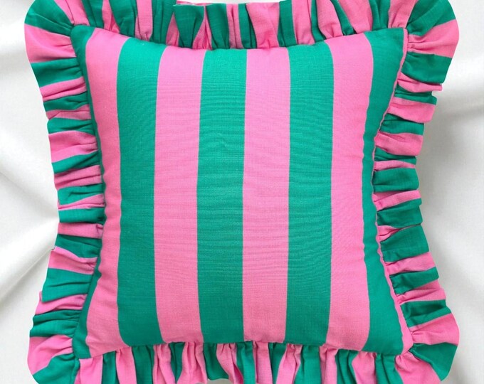 Bohemian Frill Striped Pillow Cover - Different Color Options With Frill Edges - Hello Mello Store