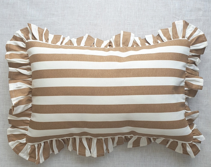 Bohemian Frill Striped Pillow Cover - Different Color Options With Frill Edges - Hello Mello Store