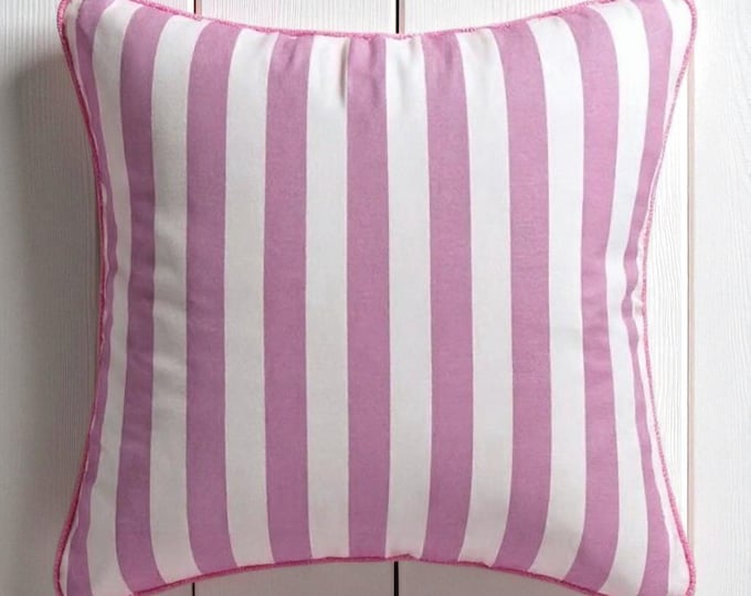 Bohemian Striped Pillow Cover with Piping - Water Repellent Outdoor and Indoor Decor