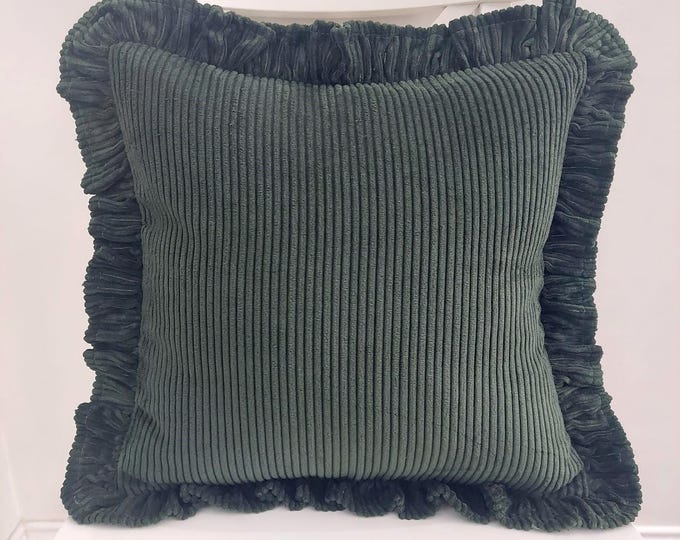Soft Velvet Pillow with Frill - Velvet Frill Pillow - Exclusive pillows - Decorative Pillow - Sofa or Bed Cushion - Multicolor Pillow