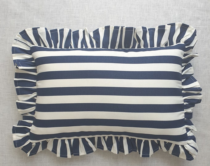 Bohemian Frill Striped Pillow Cover - Different Color Options With Frill Edges - Hello Mello Store