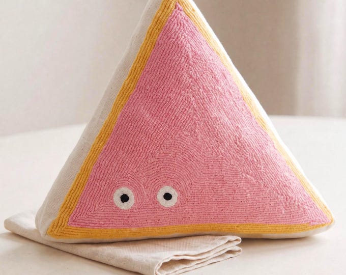 Handmade Punch Needle Pillow – Custom Color Kids Room Decor