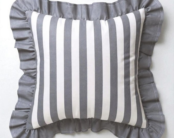 Bohemian Striped Ruffle Pillow - Ruffle Pillow - Frill Pillow Cover - Frill Edges - Hello Mello Store