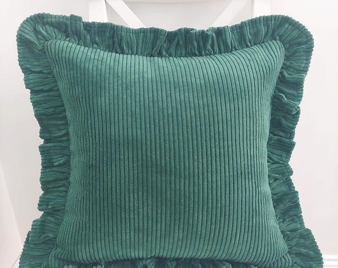 Soft Velvet Pillow with Frill - Velvet Frill Pillow - Exclusive pillows - Decorative Pillow - Sofa or Bed Cushion - Multicolor Pillow