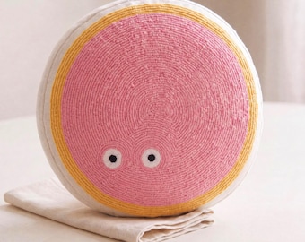 Unique Shaped Pillow - Custom Color Throw Pillow - Handmade Punch Needle Pillow - Kids Room Decor - Nursery Pillow - Personalized Gift