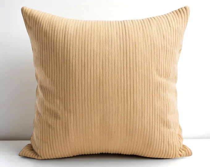 Corduroy Cushion Cover - Velvet Throw Pillow - Home and Garden Decor - Multicolor Option