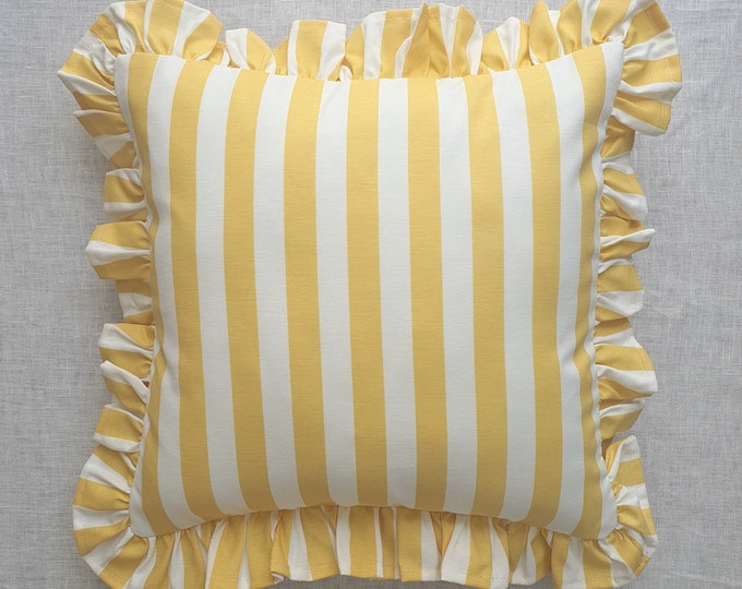 Bohemian Frill Striped Pillow Cover - Different Color Options With Frill Edges - Hello Mello Store
