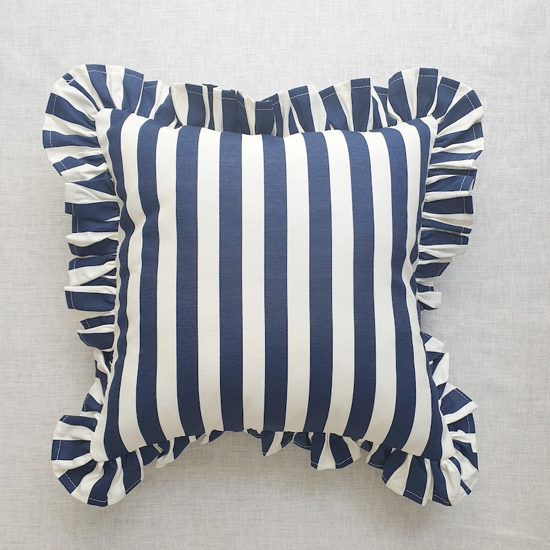 Bohemian Frill Striped Pillow Cover Different Color Options With Frill