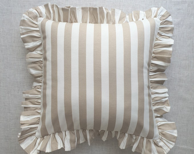 Bohemian Frill Striped Pillow Cover - Different Color Options With Frill Edges - Hello Mello Store