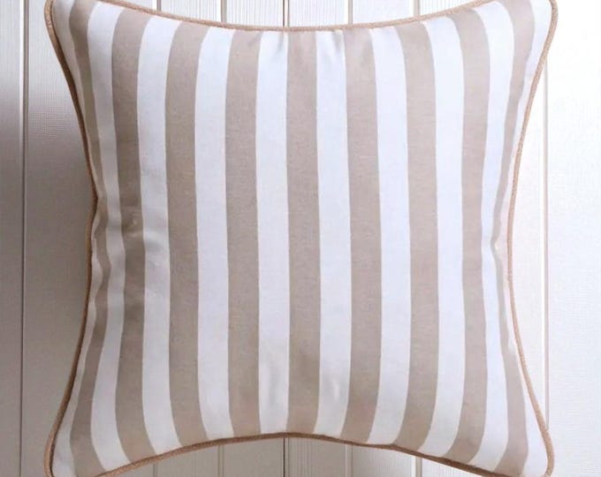 Bohemian Striped Pillow Cover with Piping - Piping Pillow Cover - Throw Pillow - Hello Mello Store