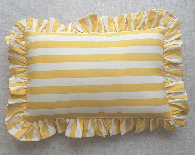 Bohemian Frill Striped Pillow Cover - Different Color Options With Frill Edges - Hello Mello Store