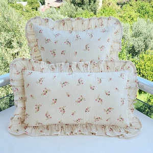 Purple - Set of 2 Handcrafted Cotton Frill Pillow Covers 05