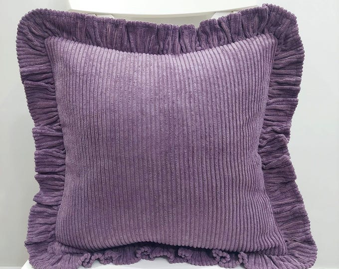 Soft Velvet Pillow with Frill - Velvet Frill Pillow - Exclusive pillows - Decorative Pillow - Sofa or Bed Cushion - Multicolor Pillow