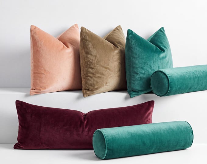 Velvet Throw Pillow Covers - Modern Soft Velvet Accent Pillows