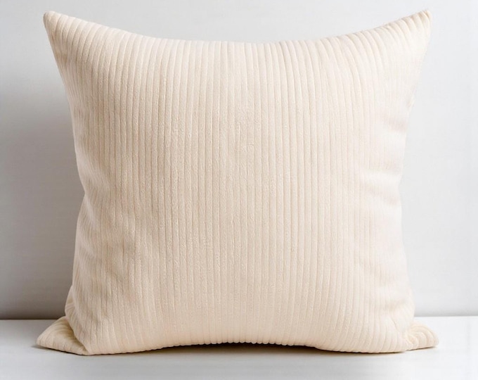 Corduroy Cushion Cover - Velvet Throw Pillow - Home and Garden Decor - Multicolor Option
