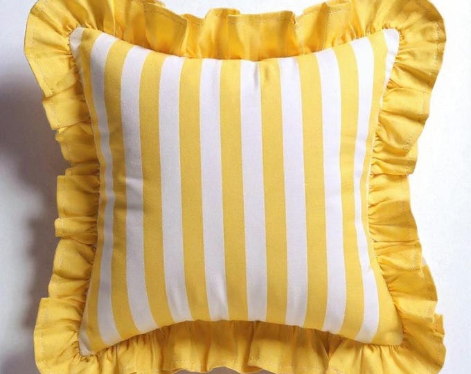 Bohemian Striped Ruffle Pillow - Ruffle Pillow - Frill Pillow Cover - Frill Edges - Hello Mello Store