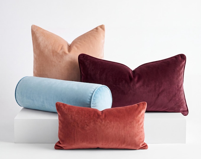 Velvet Throw Pillow Covers - Modern Soft Velvet Accent Pillows