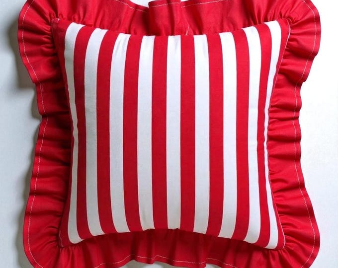 Bohemian Striped Ruffle Pillow - Ruffle Pillow - Frill Pillow Cover - Frill Edges - Hello Mello Store