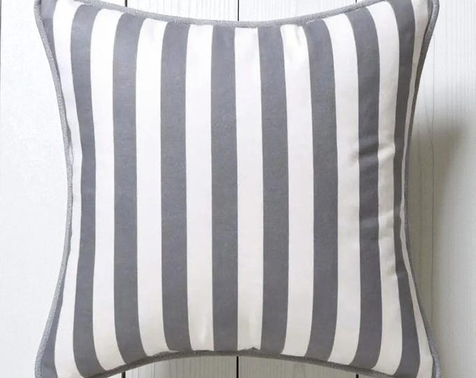 Bohemian Striped Pillow Cover with Piping - Piping Pillow Cover - Throw Pillow - Hello Mello Store