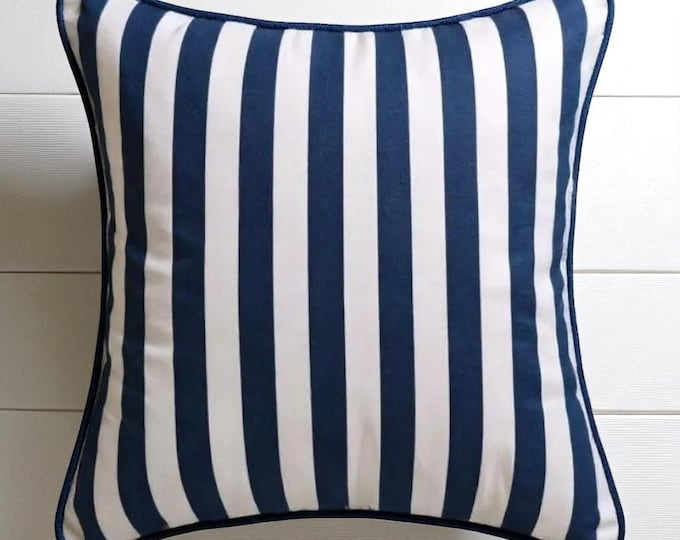 Bohemian Striped Pillow Cover with Piping - Piping Pillow Cover - Throw Pillow - Hello Mello Store