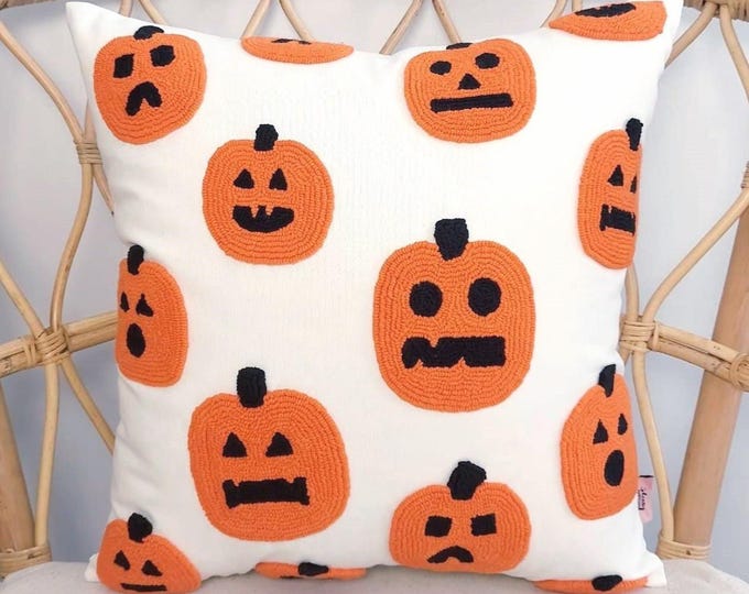Handmade Halloween Pillow - Pumpkin Pillow - Hat - Ghost - Dry Leaves Pumpkin - Bat Halloween - Ghost Pillow - Hello Mello Store