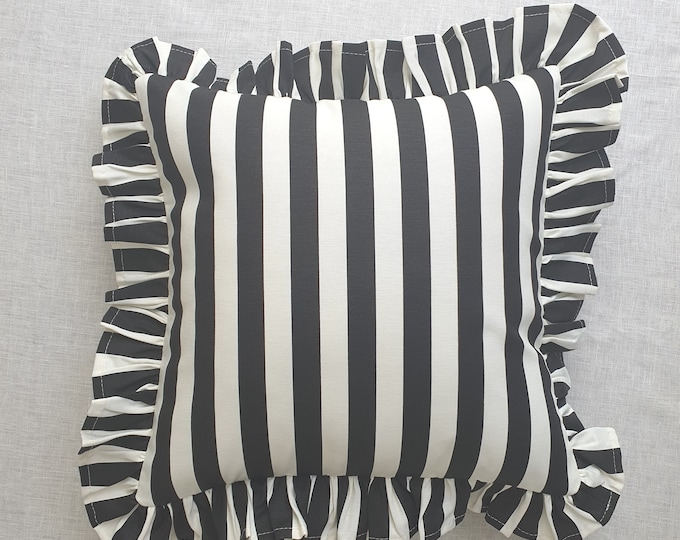 Bohemian Frill Striped Pillow Cover - Different Color Options With Frill Edges - Hello Mello Store