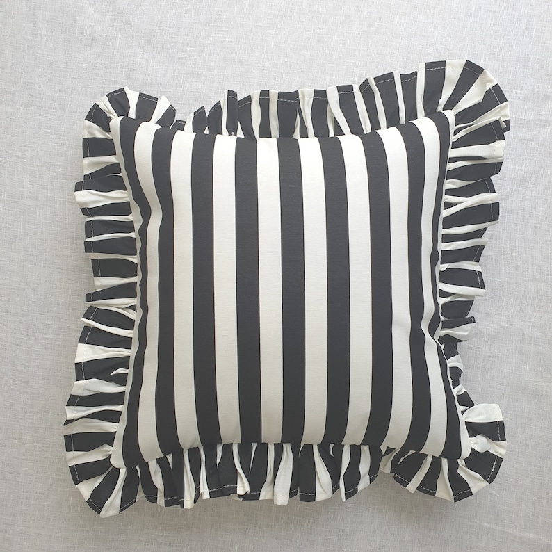 Bohemian Frill Striped Pillow Cover - Different Color Options With Frill Edges - Hello Mello Store