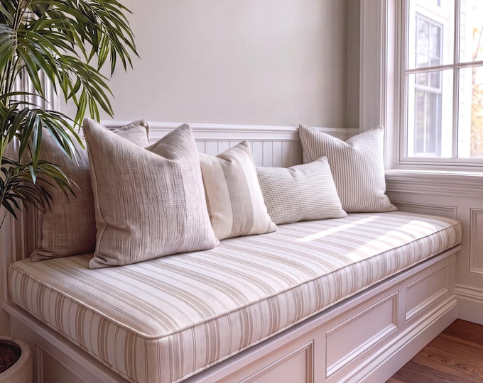 Cushion Custom 4" Thick - Indoor Bench - Window Seat Cushion - Nook Cushion - Custom Seat Cushion - Mudroom Bench