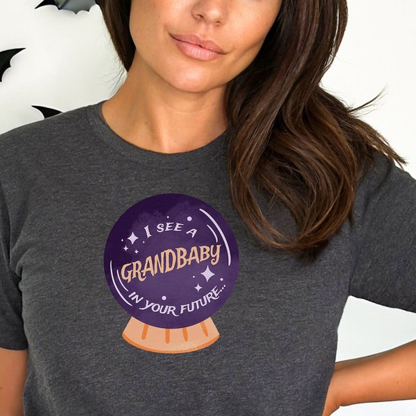 Halloween New Grandparent Shirt, Unisex Holiday Grandchild Top, Psychic Grandbaby Tee, Fall New Grandparent T-Shirt, Baby Announcement Tee