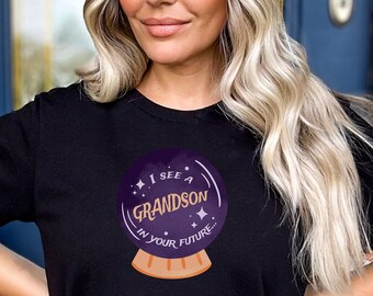 New Grandparent Shirt, I See a Grandson in Your Future, Pregnancy Announcement Tee