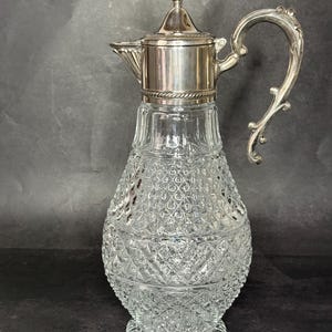 Glas Weinkaraffe, versilbert, made in Italy