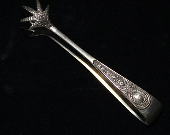 Antique Silver plated sugar tongs. England, Sheffield.