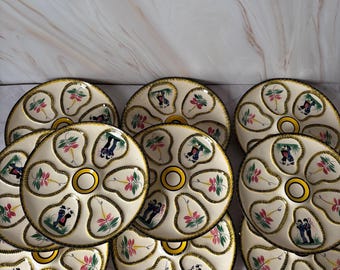 Midcentury French Henriot Quimper Oyster Plate - Etsy 日本