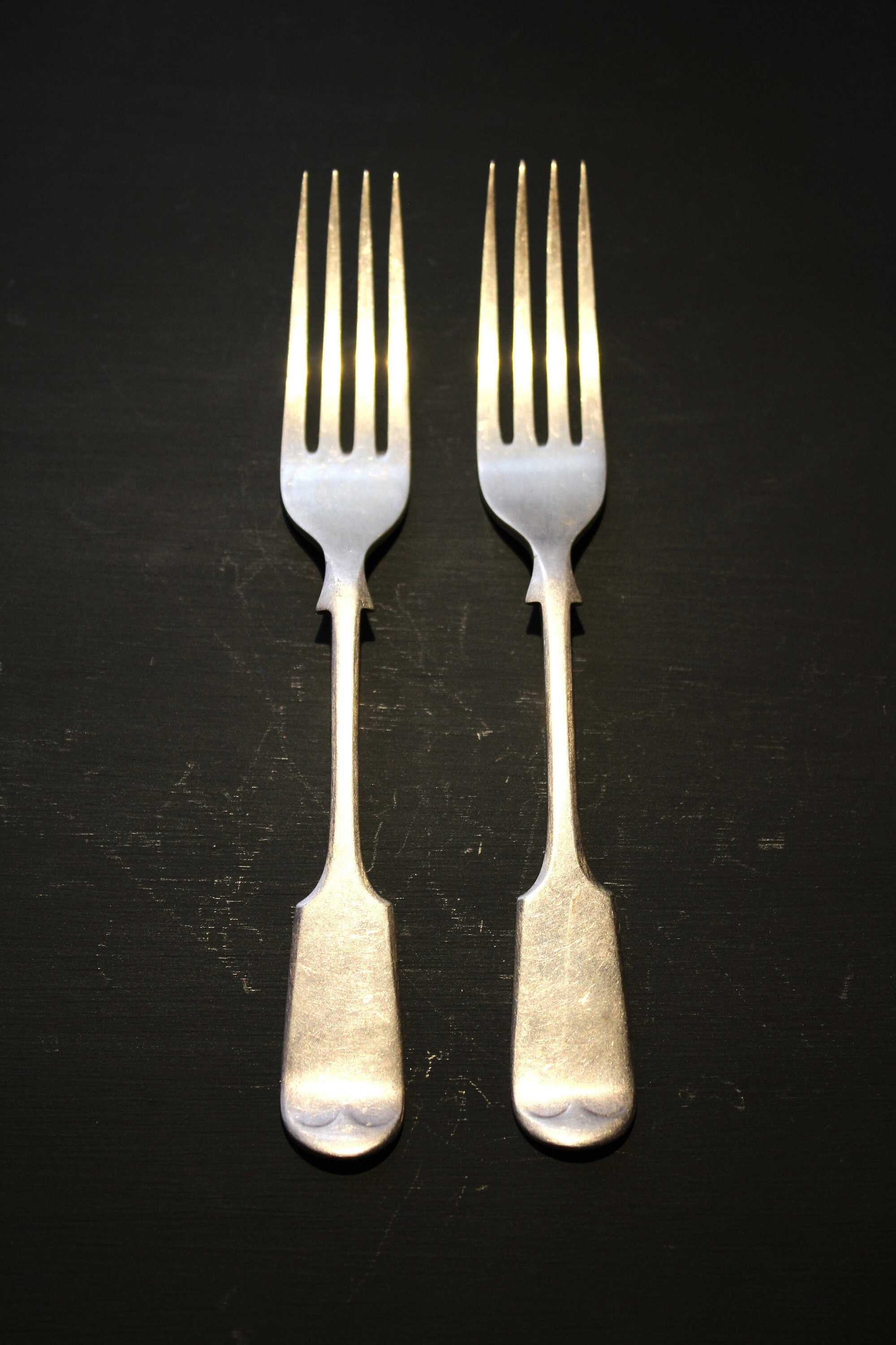 Antique Victorian Dessert Forks Set of 2 James Dixon, Silver