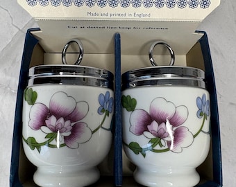 Worcester ロイヤルウースター　エッグコドラー　箱入　未使用 ロイヤルウースターフローラルデザイン 磁器製エッグコドラー3個セット