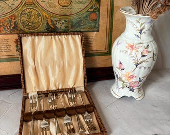 Vintage EPNS Silver Plated Dessert Forks Set: English Tea Party Cutlery