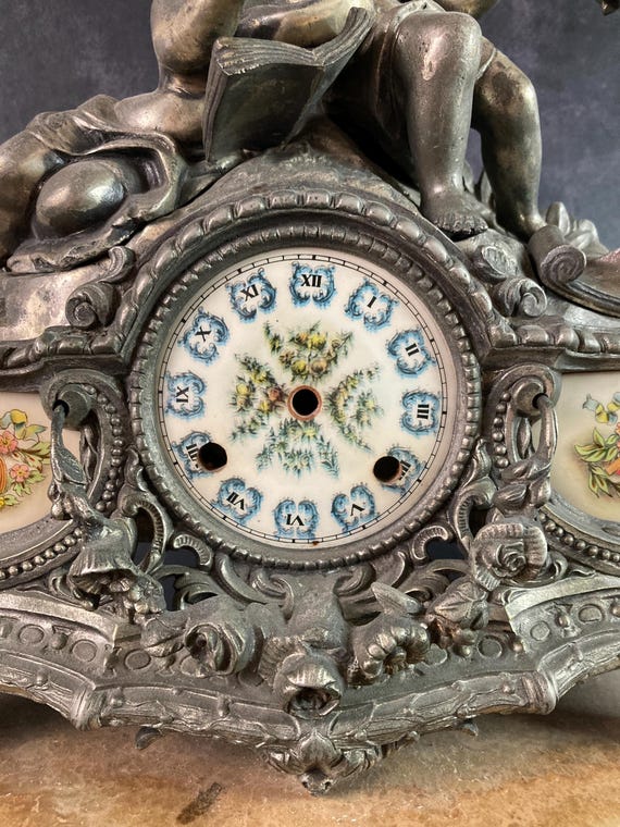 Exquisite Antique Rococo Style Mantel Clock Cherub Figurines - Etsy