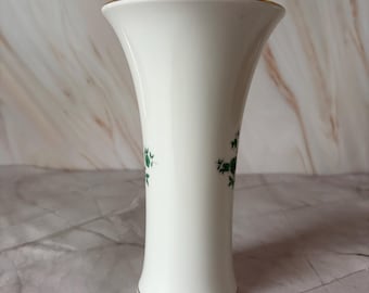 ヴィンテージ アウガルテン ウィーン磁器花瓶：緑の花模様「プリンス