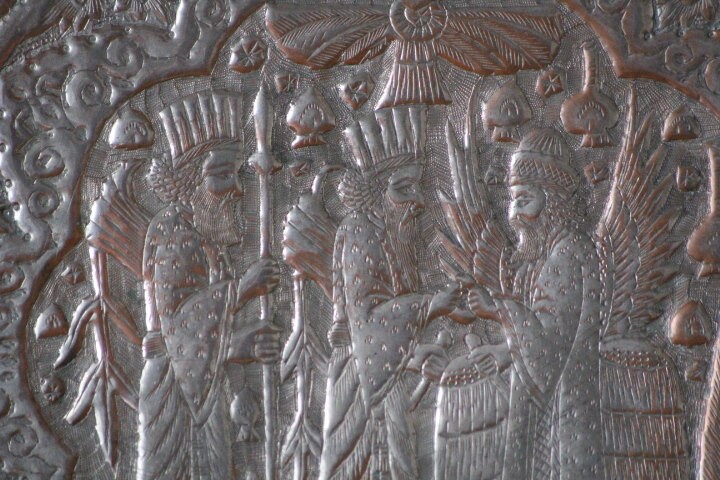 ヴィンテージ　古代ギリシャ風　装飾トレイ　エジプト製 ハンドメイド トレイ ヴィンテージ 古代ギリシャ風 装飾トレイ エジプト製 ハンドメイド