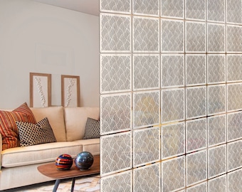 Wooden Hanging Room Divider – Modern Decorative Folding Screen, Suspended Room Dividers for Living Room or Open Kitchen, Dividing Panels