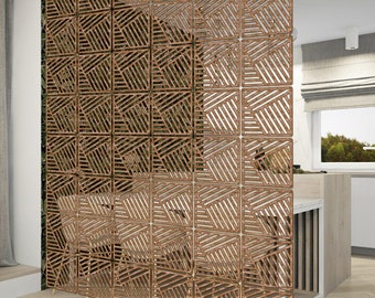 Suspended Room Dividers, Wooden Divider Panels, Hanging Dividing Wall, Hanging Room Partition, Hanging Screen, Wood Restaurant Partition