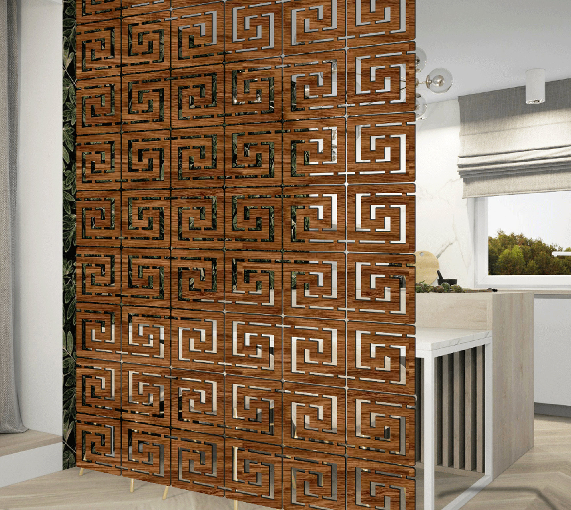 Suspended Room Dividers Wooden Divider Panels Hanging Etsy