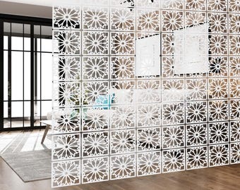 Pannelli divisori in legno per ambienti moderni - Pareti divisorie di tendenza per ristoranti: parete divisoria sospesa in legno - Schermo divisorio in legno realizzato a mano