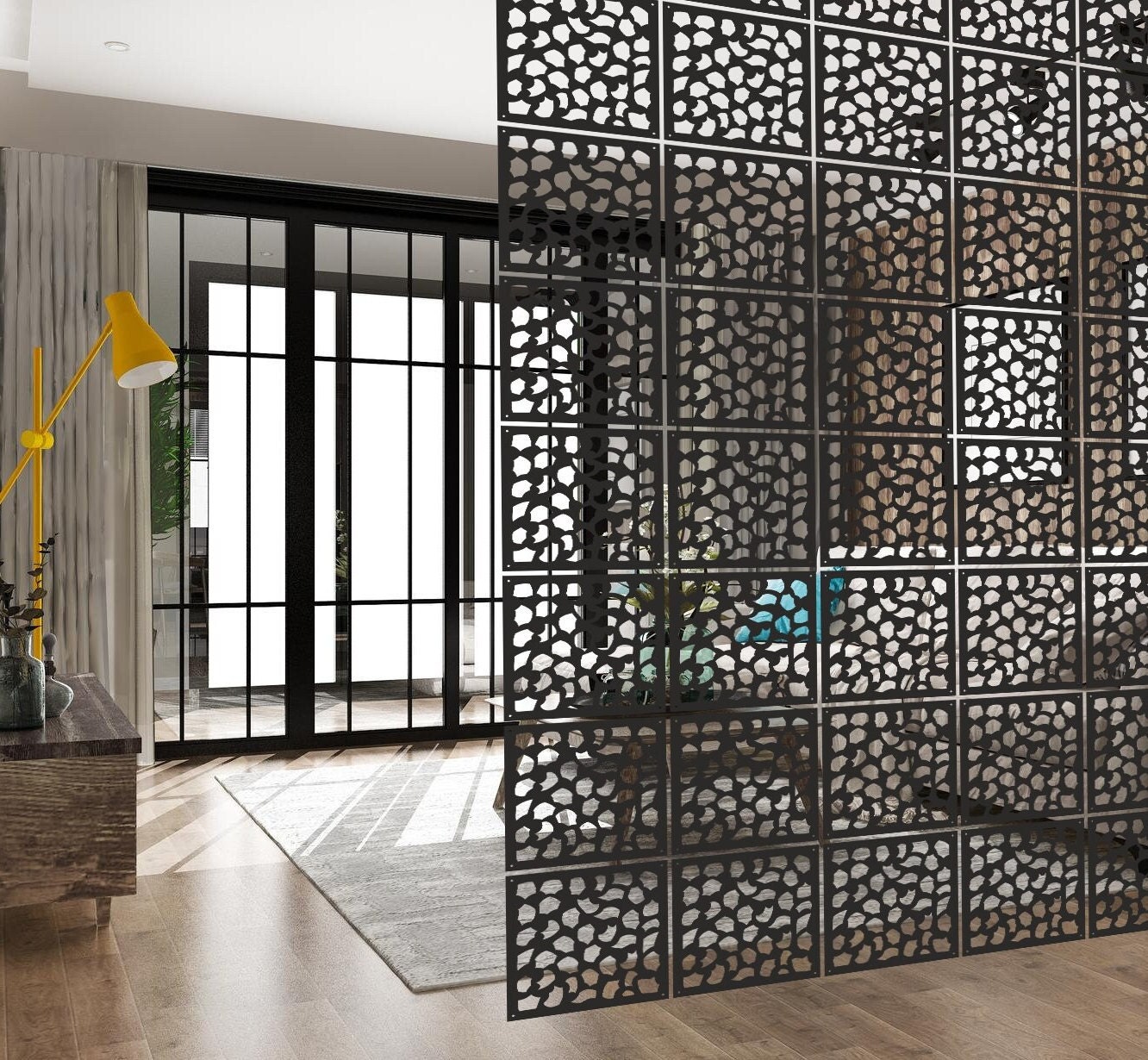 Wooden Dividing Panels, Suspended Room Divider, Modular Decorative Wall ...