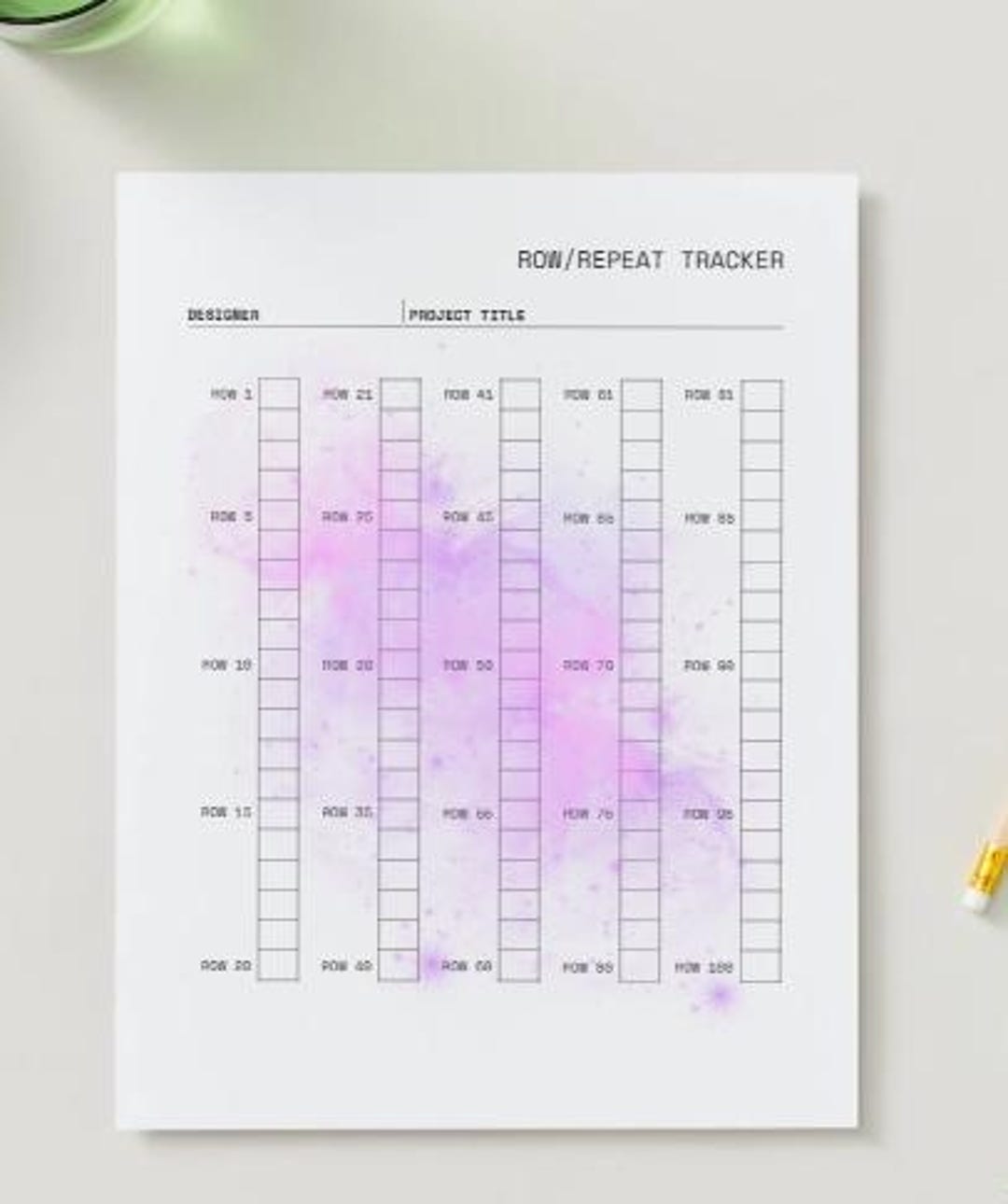 Row Time Tracker Knitting Project Row/repeat Tracker - Etsy