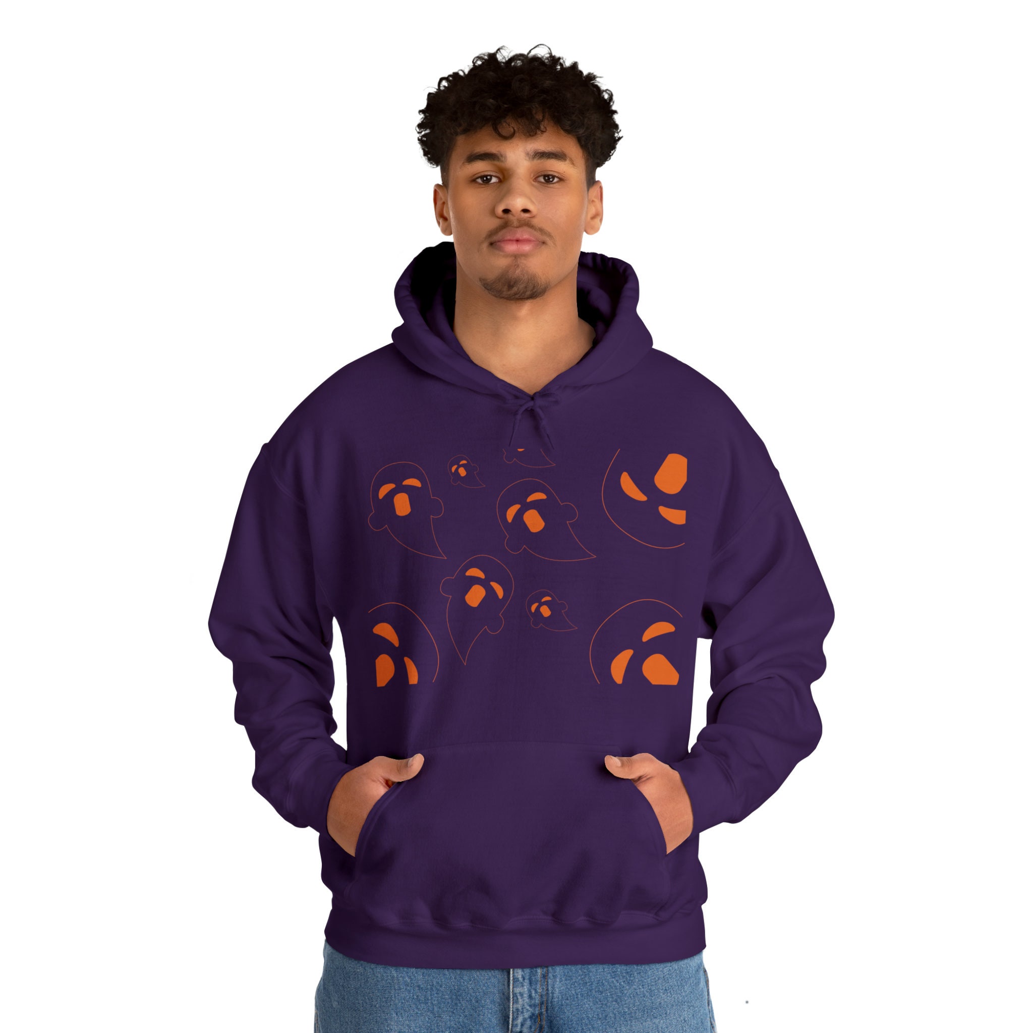 Discover Cutie Pumpkin Ghost Purple Hoodie, Halloween Themed Hoodie, Unisex Sweatshirt, Cozi&style