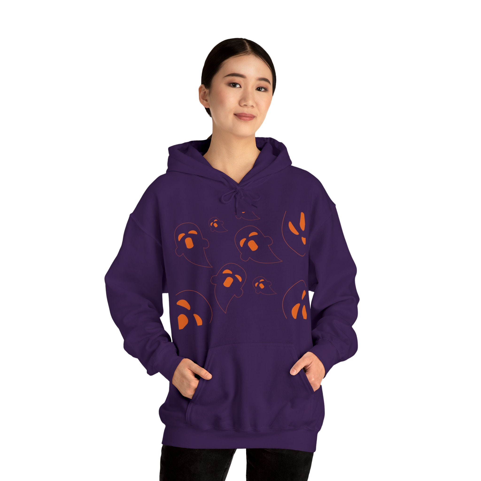 Discover Cutie Pumpkin Ghost Purple Hoodie, Halloween Themed Hoodie, Unisex Sweatshirt, Cozi&style